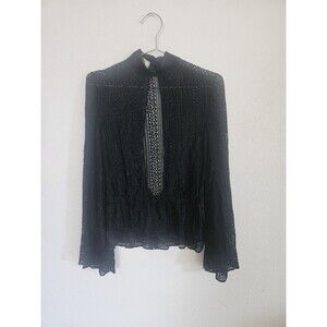 Vintage Chloe Lace Blouse Bell Sleeves Size S